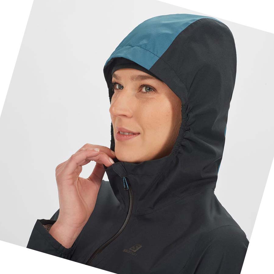 Chaquetas Salomon BONATTI WATERPROOF Mujer Negros Azules | MX 2478FDN